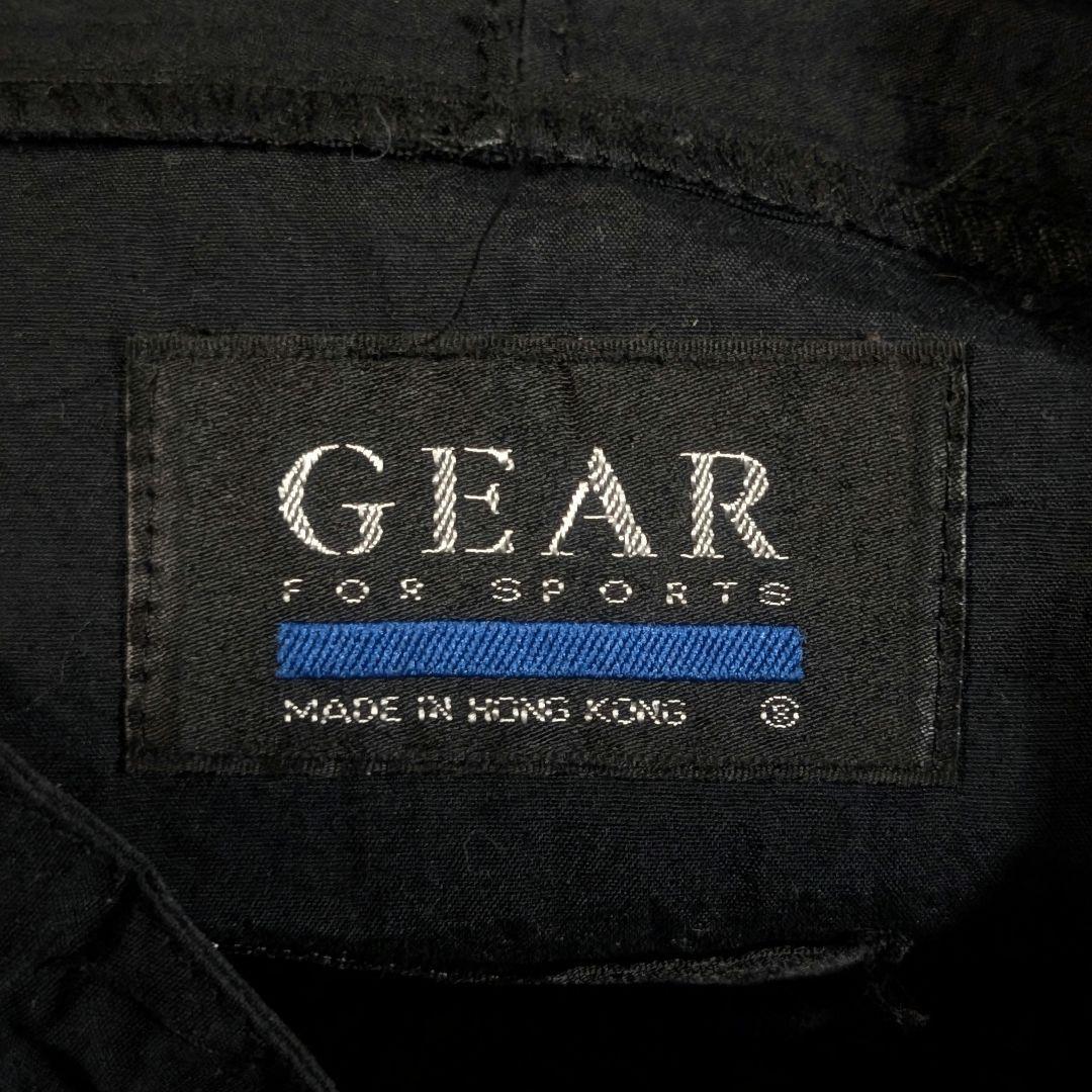 90s　モックネック　ナイロンプルオーバー　アイオワ州　カレッジプリント　裾絞り