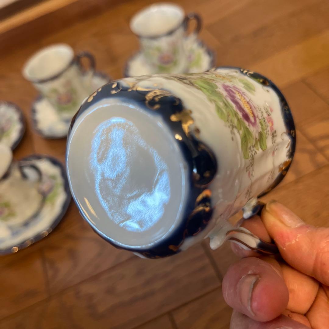 最終処分特価レアオールドノリタケ同時期ライバル会社？カップ&ソーサー五客薄手生地