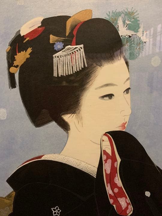 中尾淳『舞妓』木版画