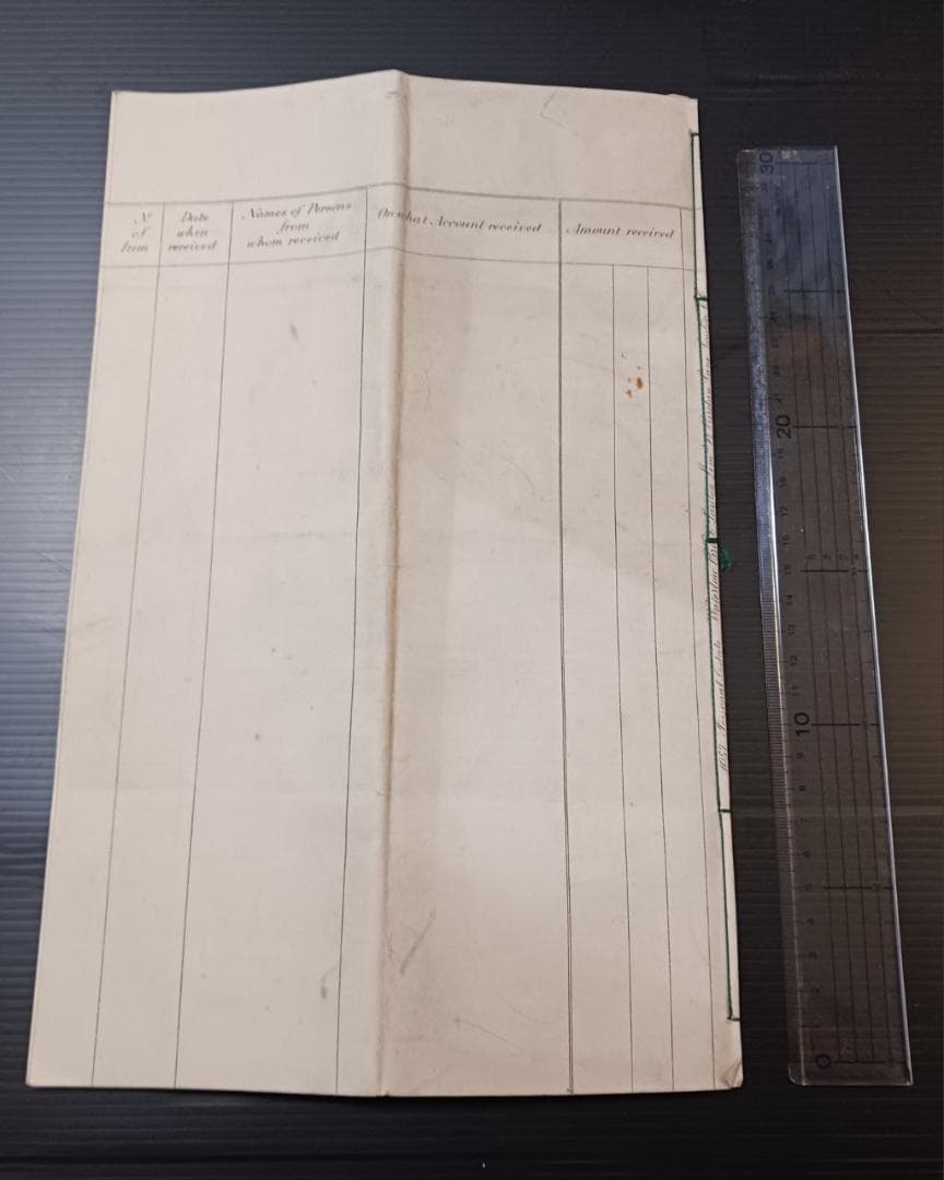 19世紀 英国 遺産会計帳 原本 手書き文書