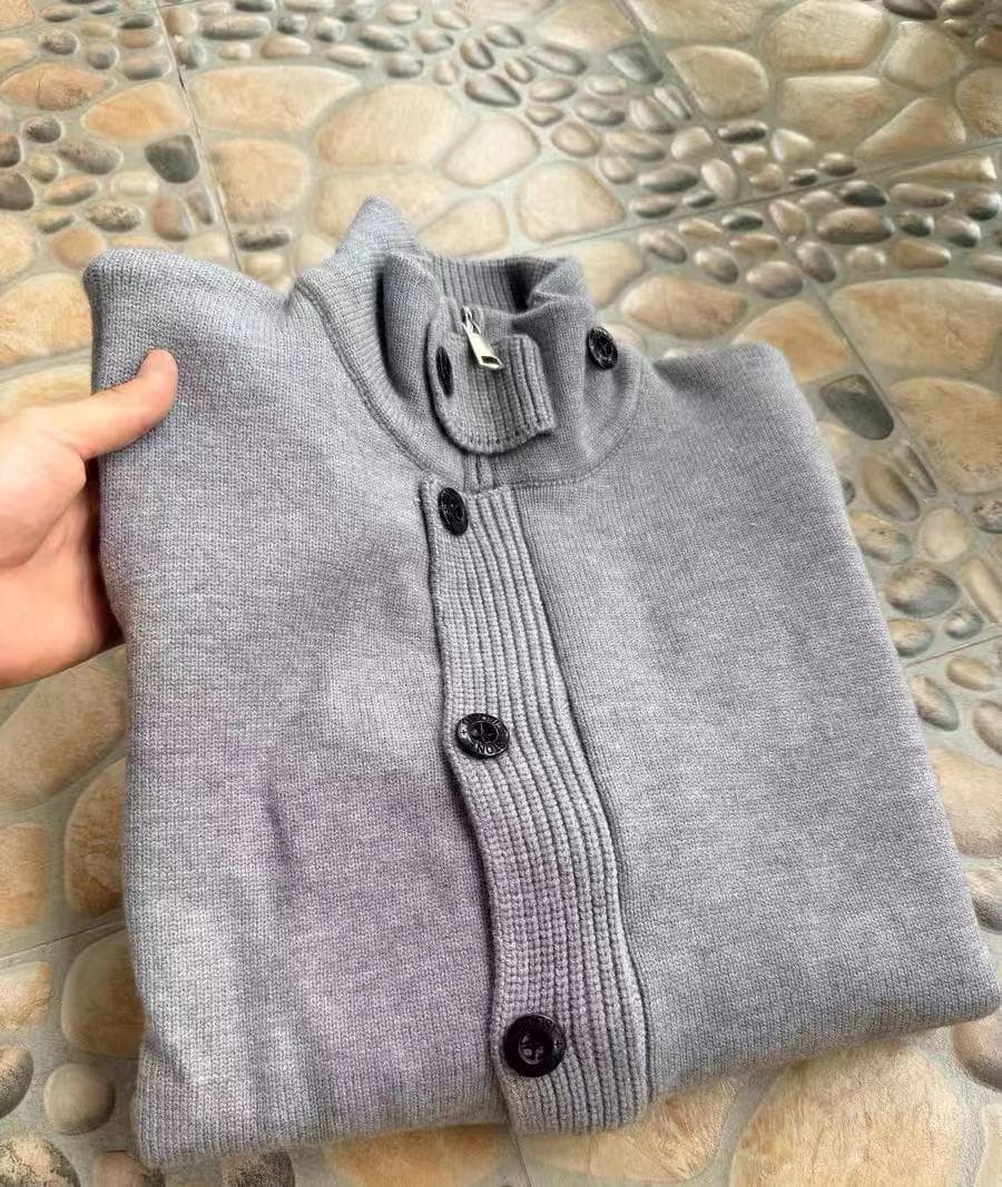 ストーンアイランド　ジップアップニットジャケット　カーディガン グレー