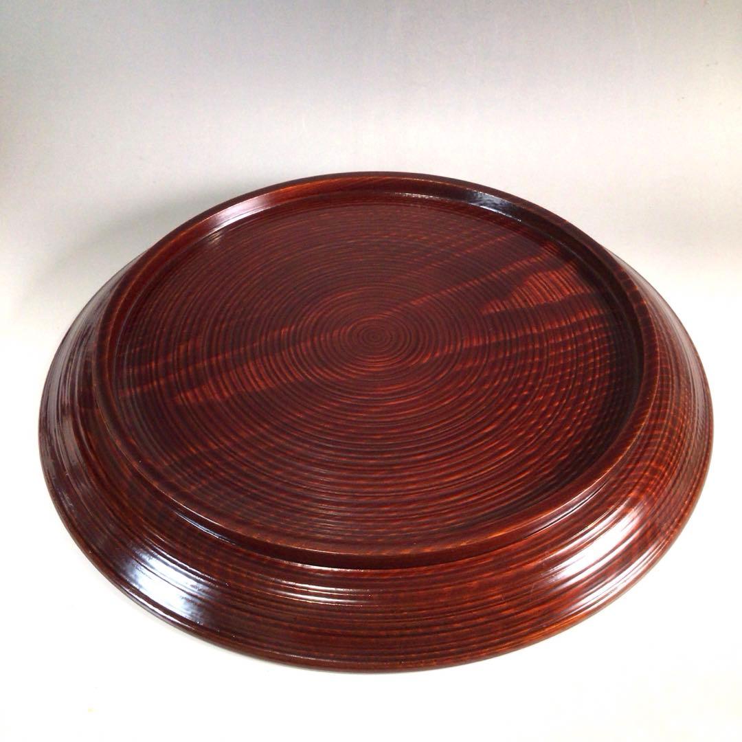 Ｐ２３７　丸盆　『岡本漆専堂』『溜塗』『即中斎好』『呂久呂目盆』　共箱　菓子器