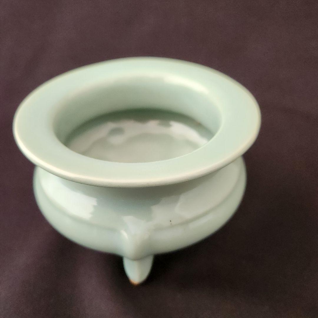 青磁 袴腰香炉 銀火屋 純銀 刻印