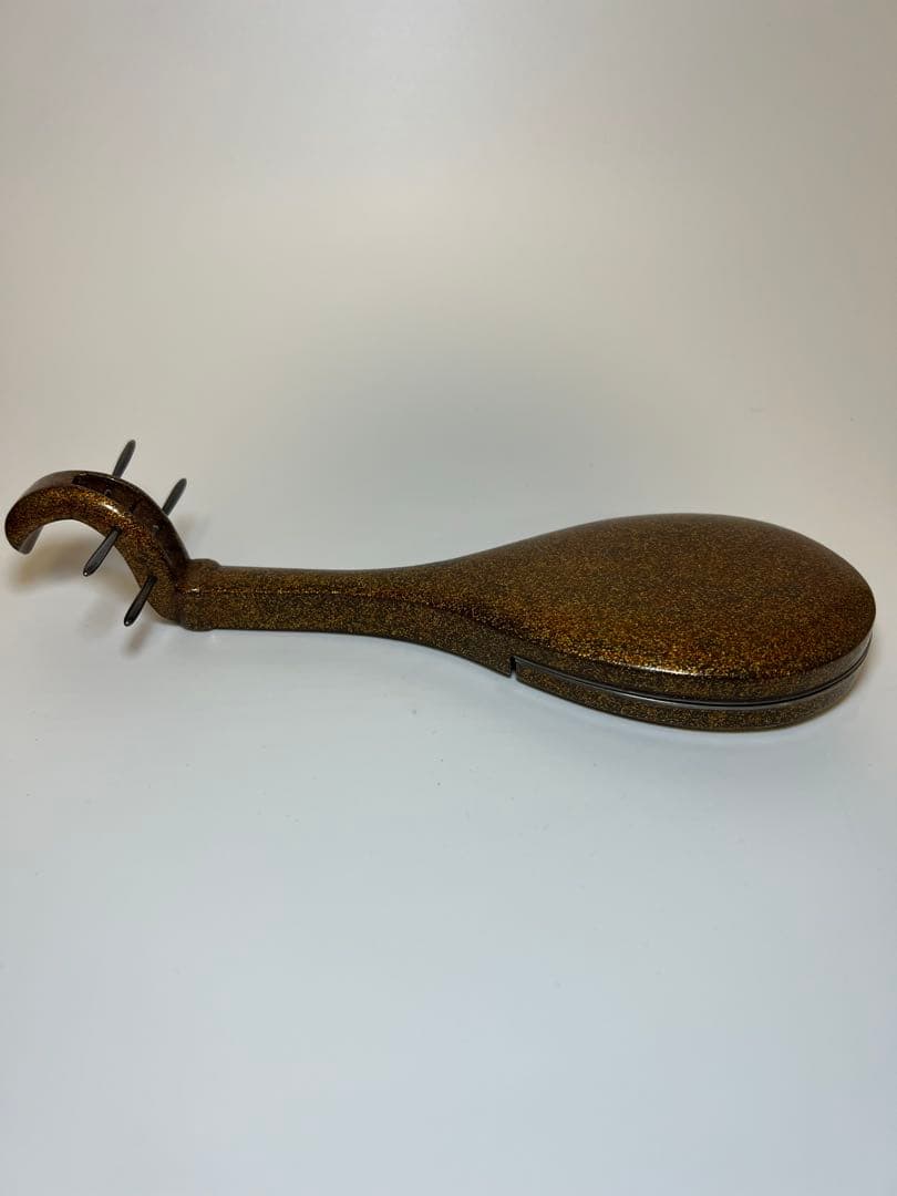 香道具 超絶技巧の時代漆芸　明治時代 本金蒔絵琵琶形香合 時代箱 香道具　金蒔絵