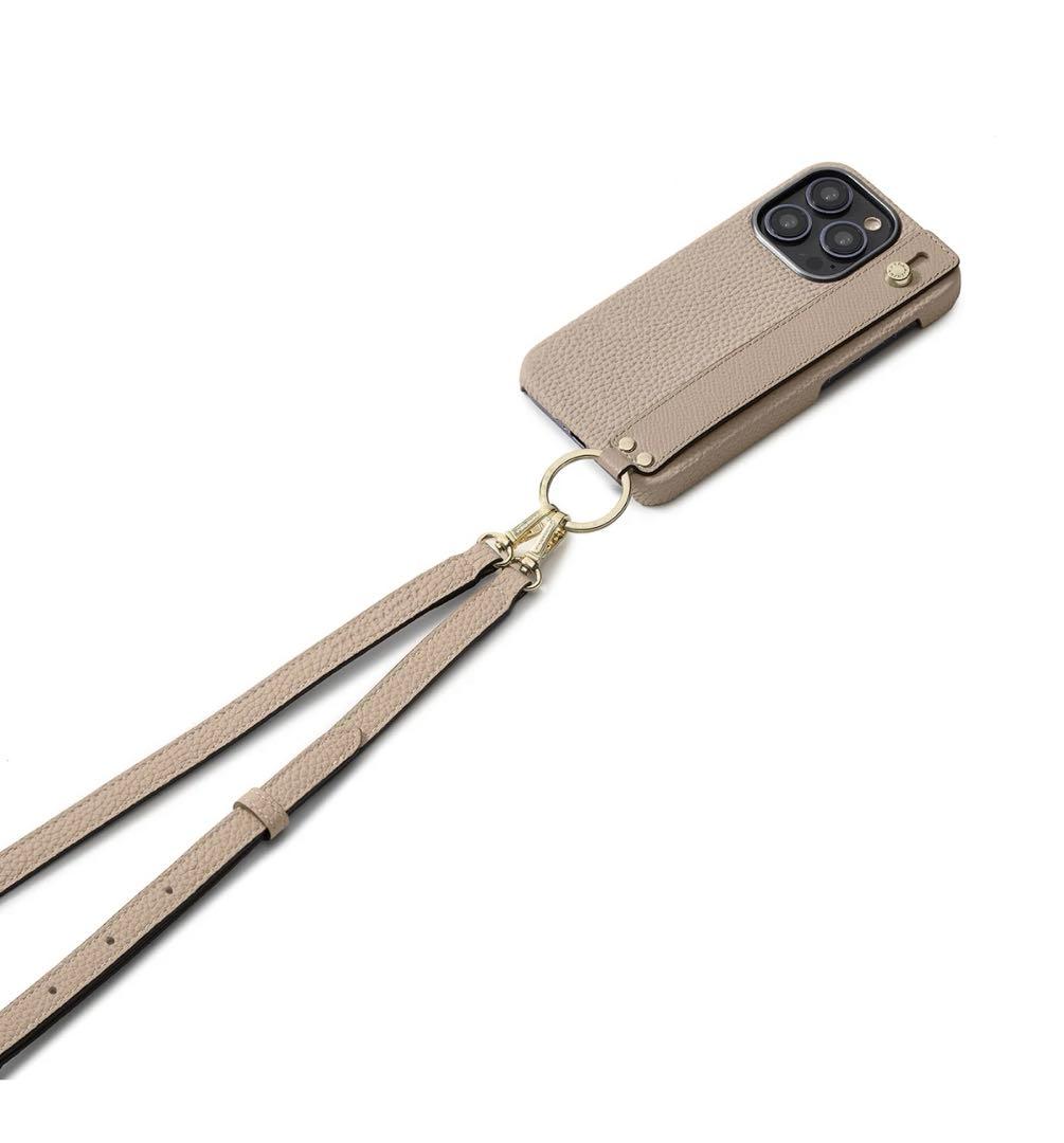 ボナぺンチュラ　iPhone16Pro ケース、ストラップセット　グレージュ
