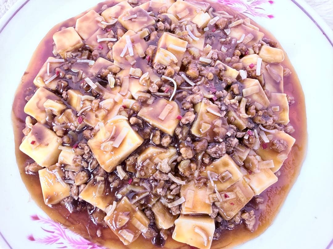 ☆食品サンプル 麻婆豆腐 直径約26.5cm リアル再現 中華料理ディスプレイ用