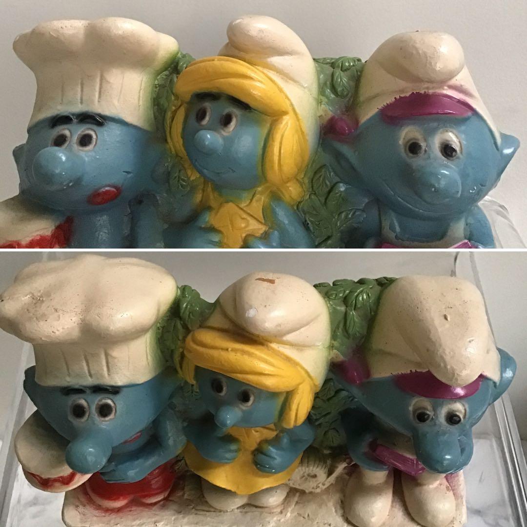 スマーフ ビンテージ 飾り 置物 貯金箱 陶器製