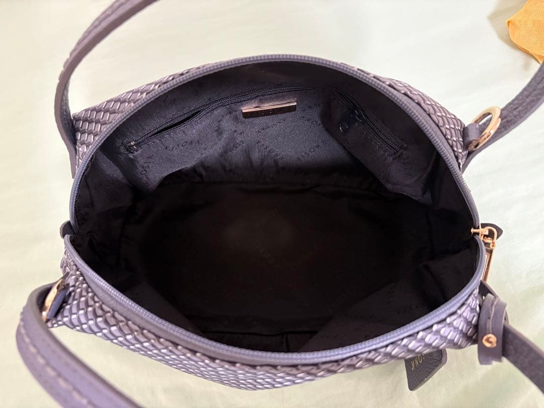 新品 VISONA 2way ショルダーバッグ ハンドバッグ くすみブルー系