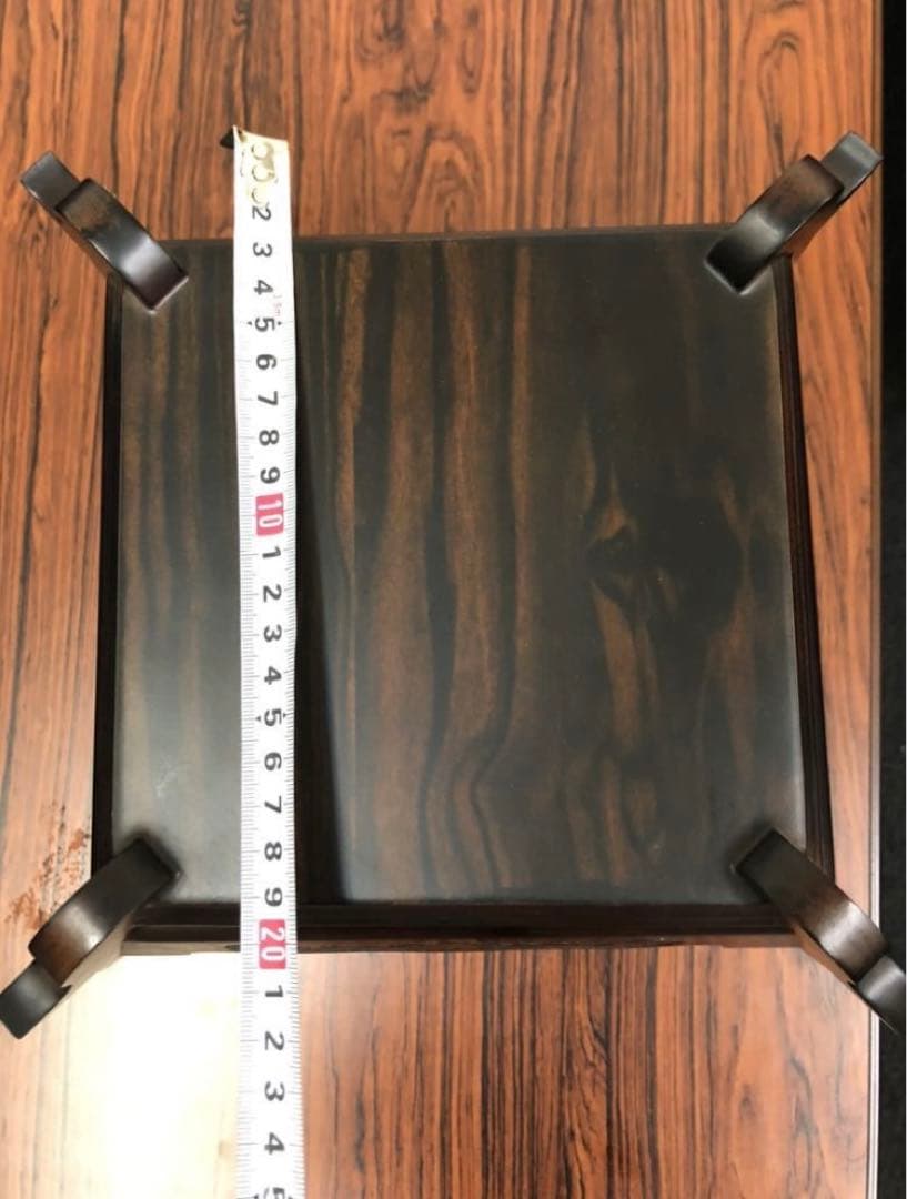 ミニ中卓　花台　香炉台　中国美術 唐木　アンティーク　レトロ　黒丹　⑥