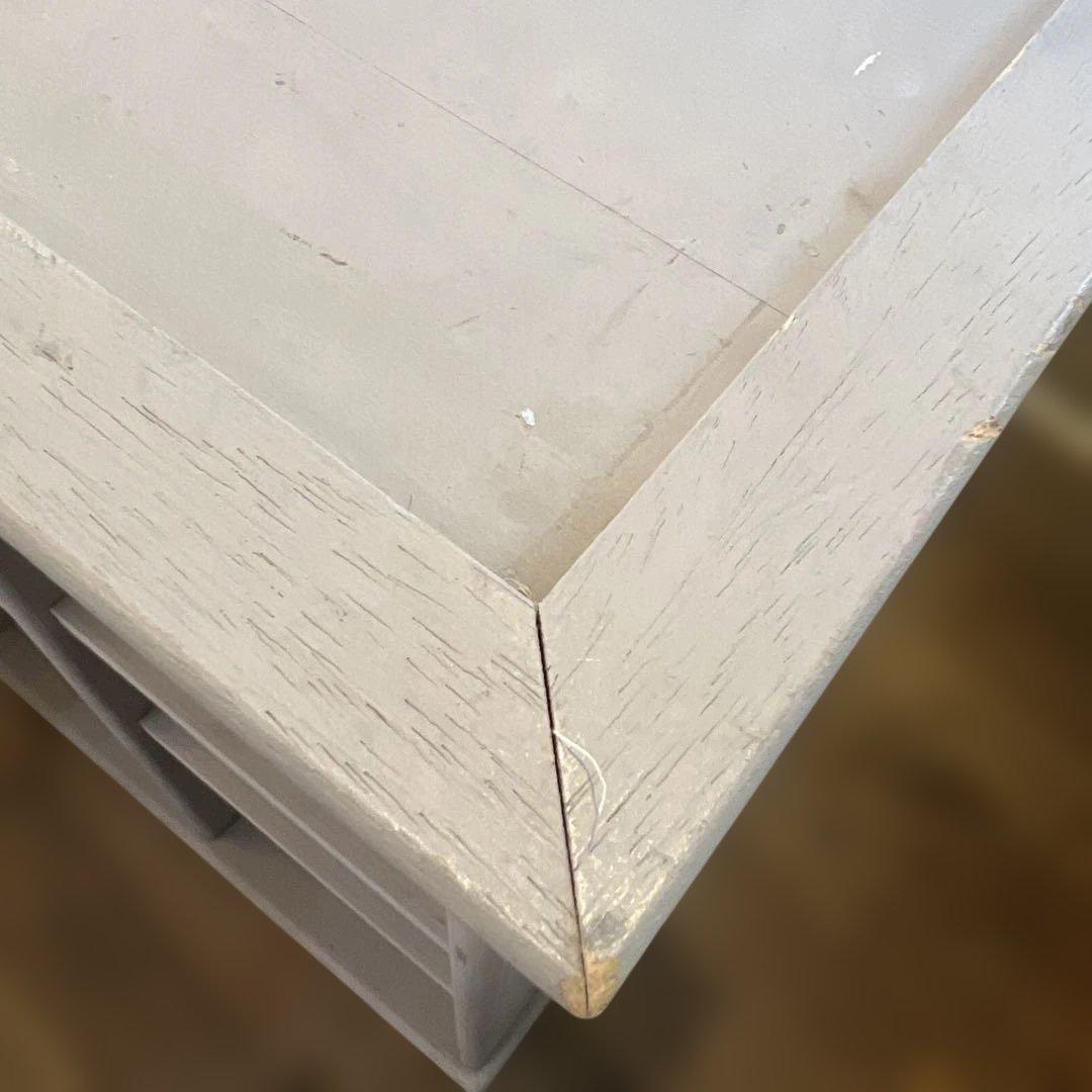 英国ビンテージシャビーグレーホワイトシェルフ