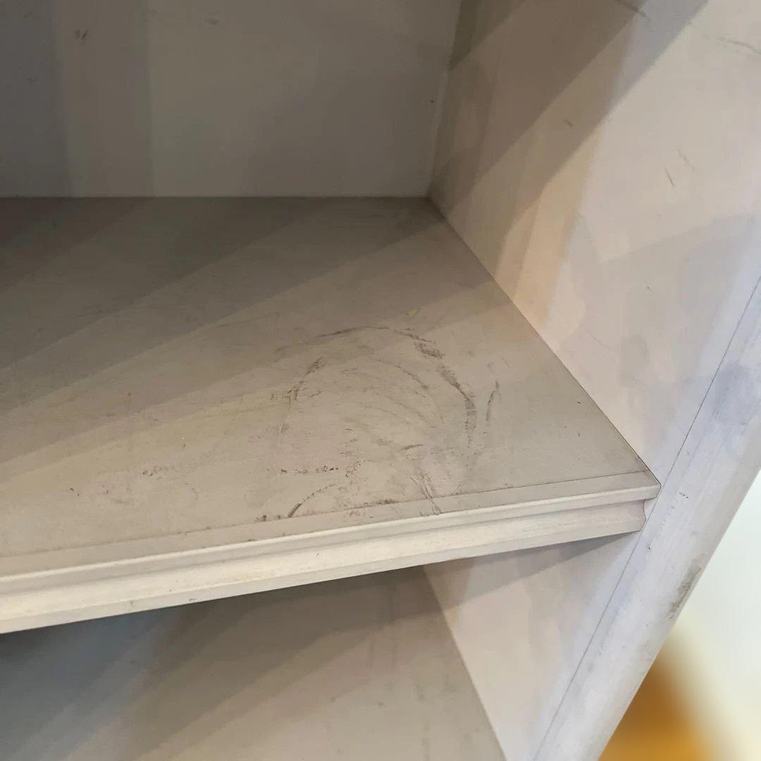 英国ビンテージシャビーグレーホワイトシェルフ