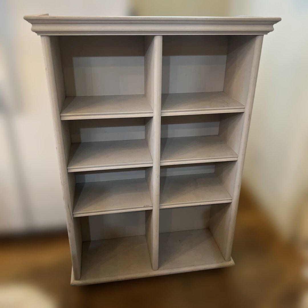 英国ビンテージシャビーグレーホワイトシェルフ