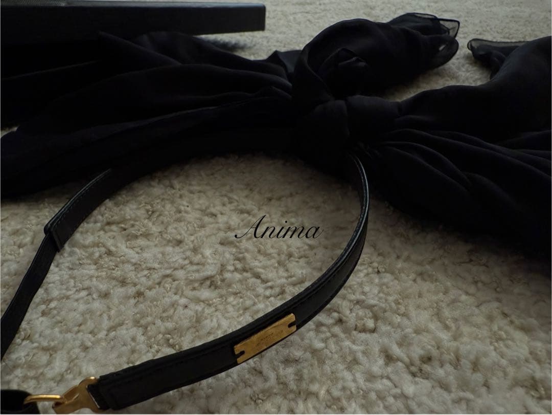 中古美品　Saint Laurent Paris チョーカー リボン シルク