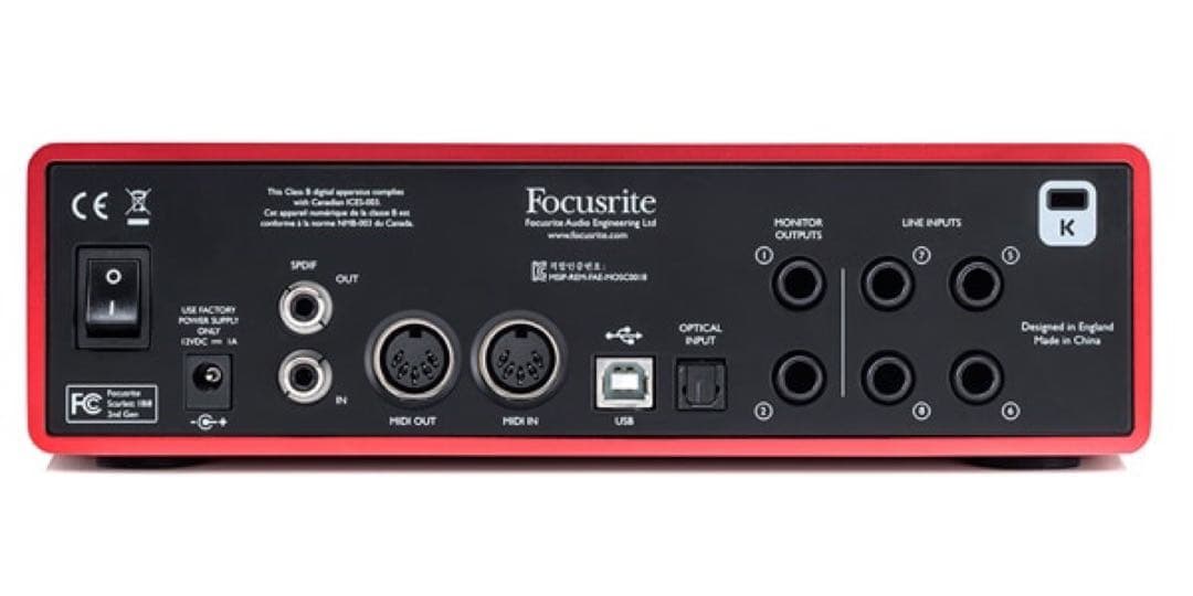 Focusrite Scarlett 18i8 USBオーディオインターフェース