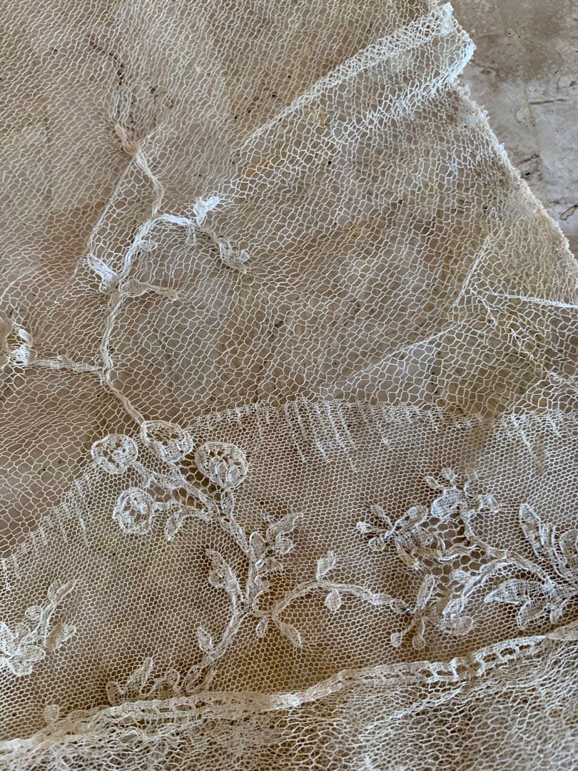 フランスアンティークチュールレースヴェール2点※アプリカシオンプリンセスレース