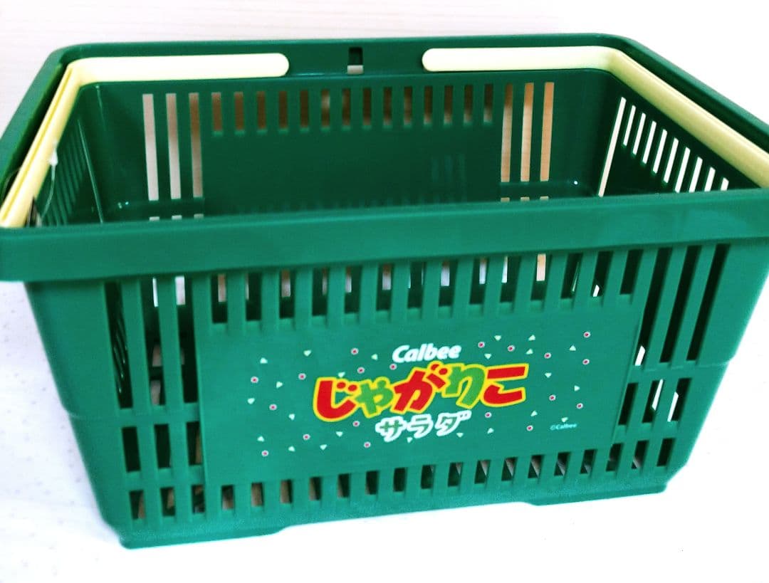 laura　じゃがりこ　バスケット　緑/サラダ味柄　アミューズメント