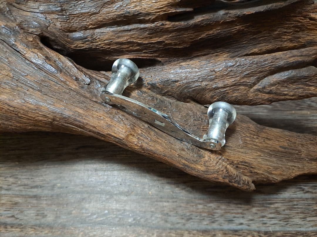 ザウルス　バルサ50　カスタム　S字パワーハンドル　シルバー × クリアノブ