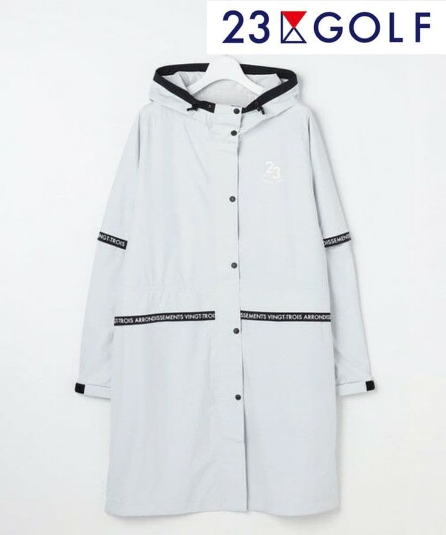 【新品タグ付き】23区ゴルフ 撥水耐水レインワンピース レディースM～L