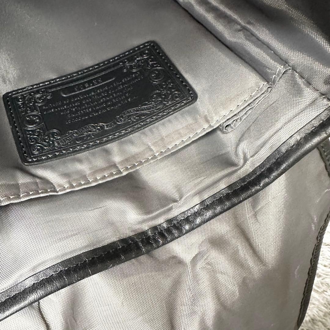 ハンティングワールド　メッセンジャーバッグ　レザー　キャンバス　黒　ショルダー