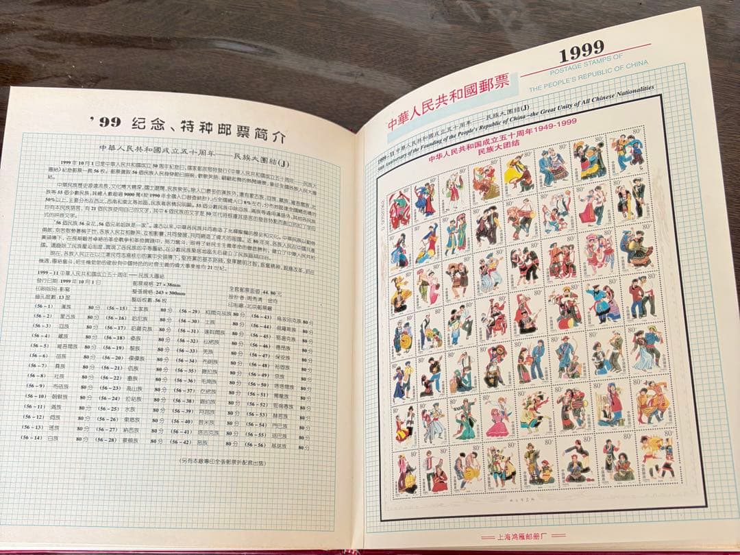 1999年 中国 切手アルバム