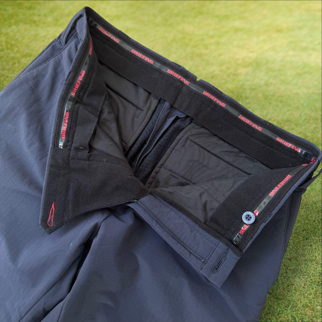 防寒　蓄熱　裏地付き　ブリーフィングゴルフ　パンツ　M〜L相当　ネイビー　紺
