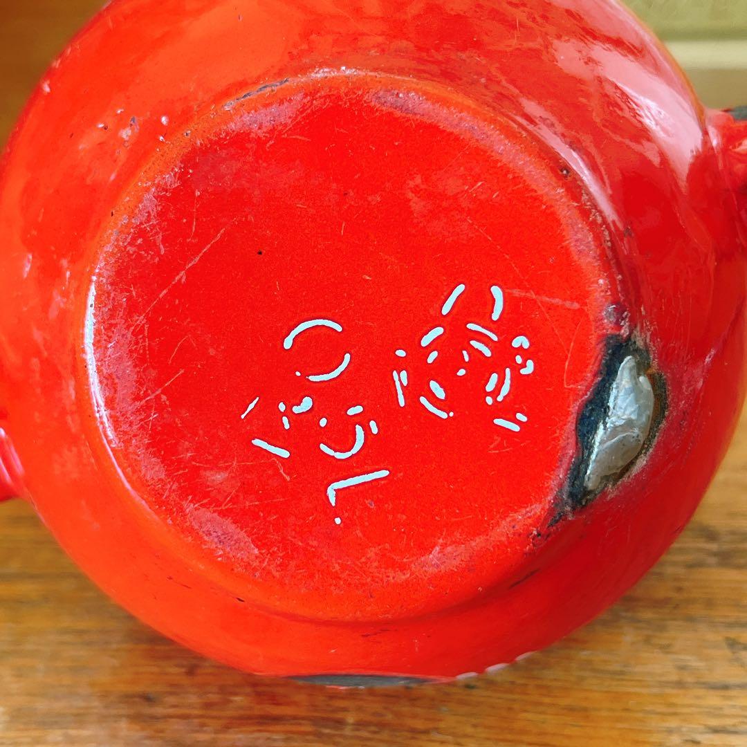 ホーロー　コロンと可愛い赤の1人用ミニポット