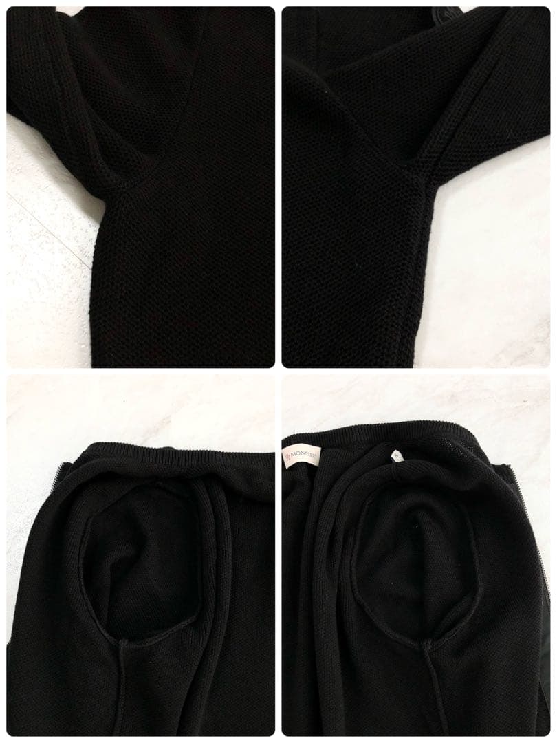 【極美品 近年モデル】 MONCLER カーディガン フリル マグリア ブラック