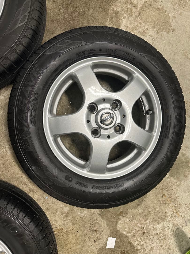 送料無料　145/80R13 日産モコから取外　純正アルミセット