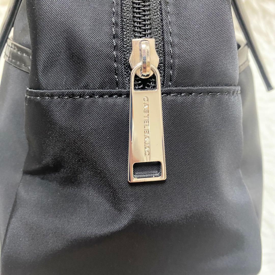 【未使用】　カステルバジャック T挿しBEAR付きサッチェルラウンドバッグ　黒