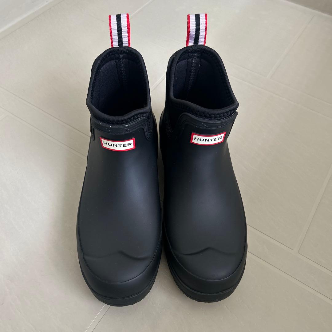 HUNTER ブラック ショートレインブーツ EU37