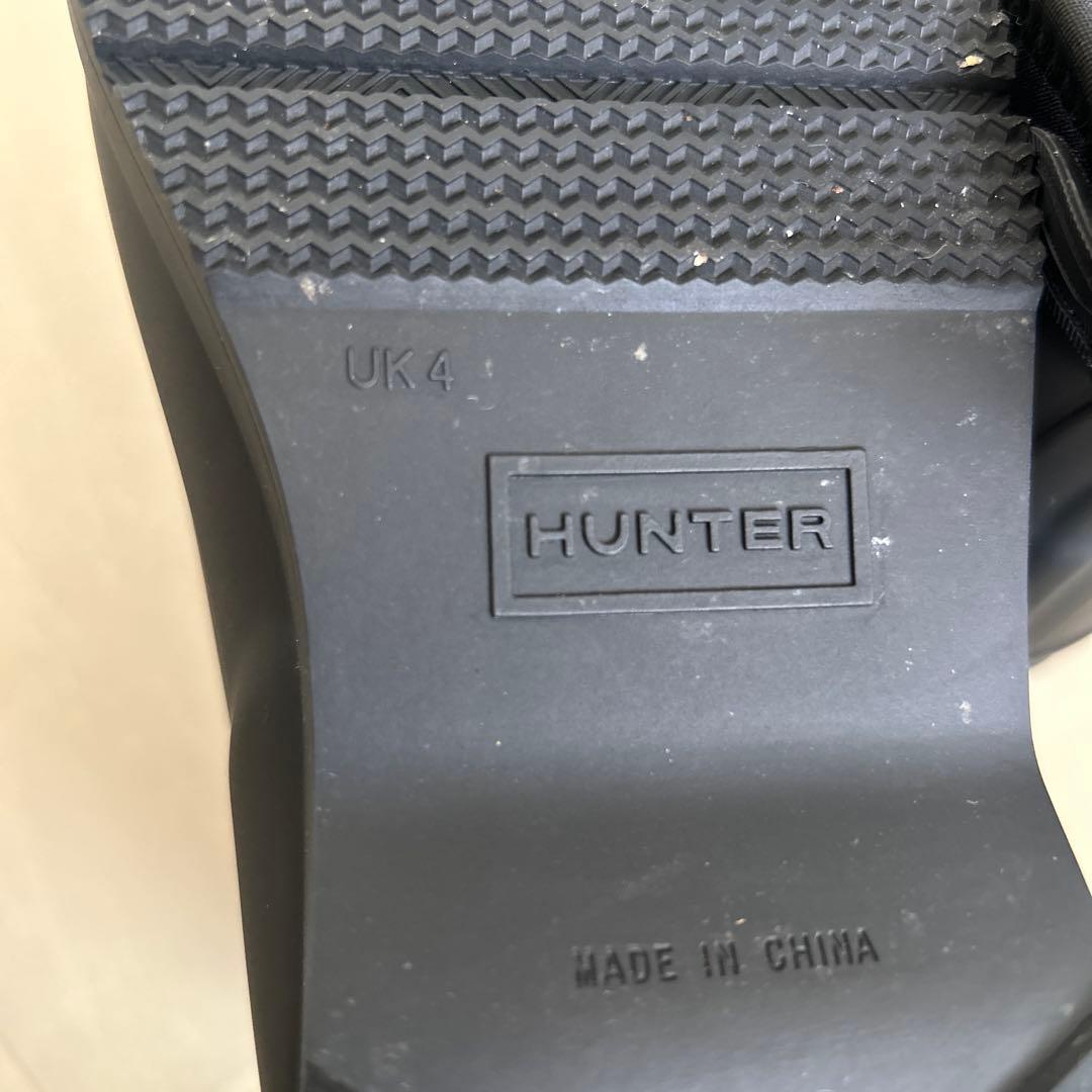 HUNTER ブラック ショートレインブーツ EU37