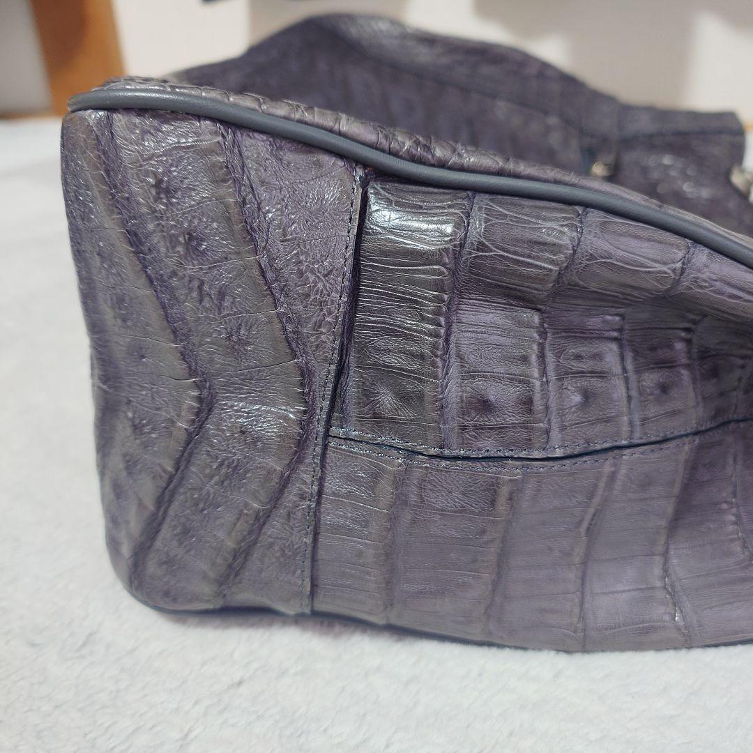 美品　JRA認定 FUSCUS グレー　クロコダイル 2way バッグ
