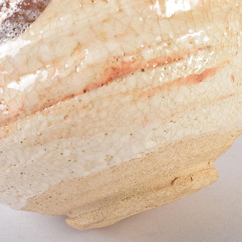 北大路魯山人作　絵志野　茶碗　仕覆付　共布　黒田陶々庵極め箱　M　R8639