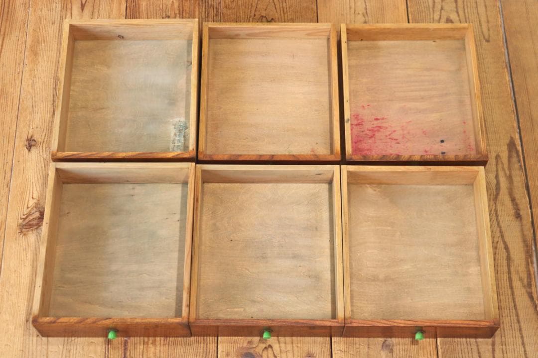 レトロ 卓上 小引き出し 抽斗 6杯 収納 小物入れ レターケース A4 木製