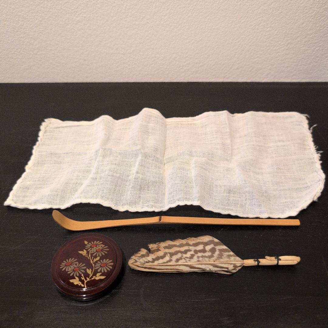 山口茂造（茶碗　振出　茶巾たて）　朱塗 茶箱セット 茶道具