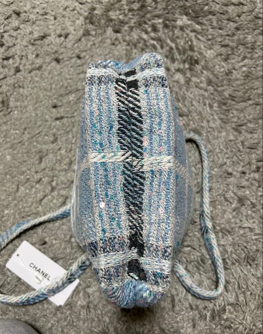 シャネル　ビューティーバッグ　ノベルティ　 ツィード　スパンコール　ブルー