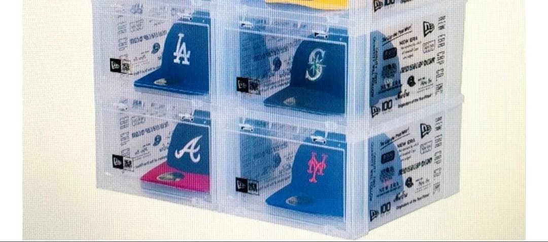 タワーボックス　ニューエラ　ロゴ　クリア4箱　収納　帽子