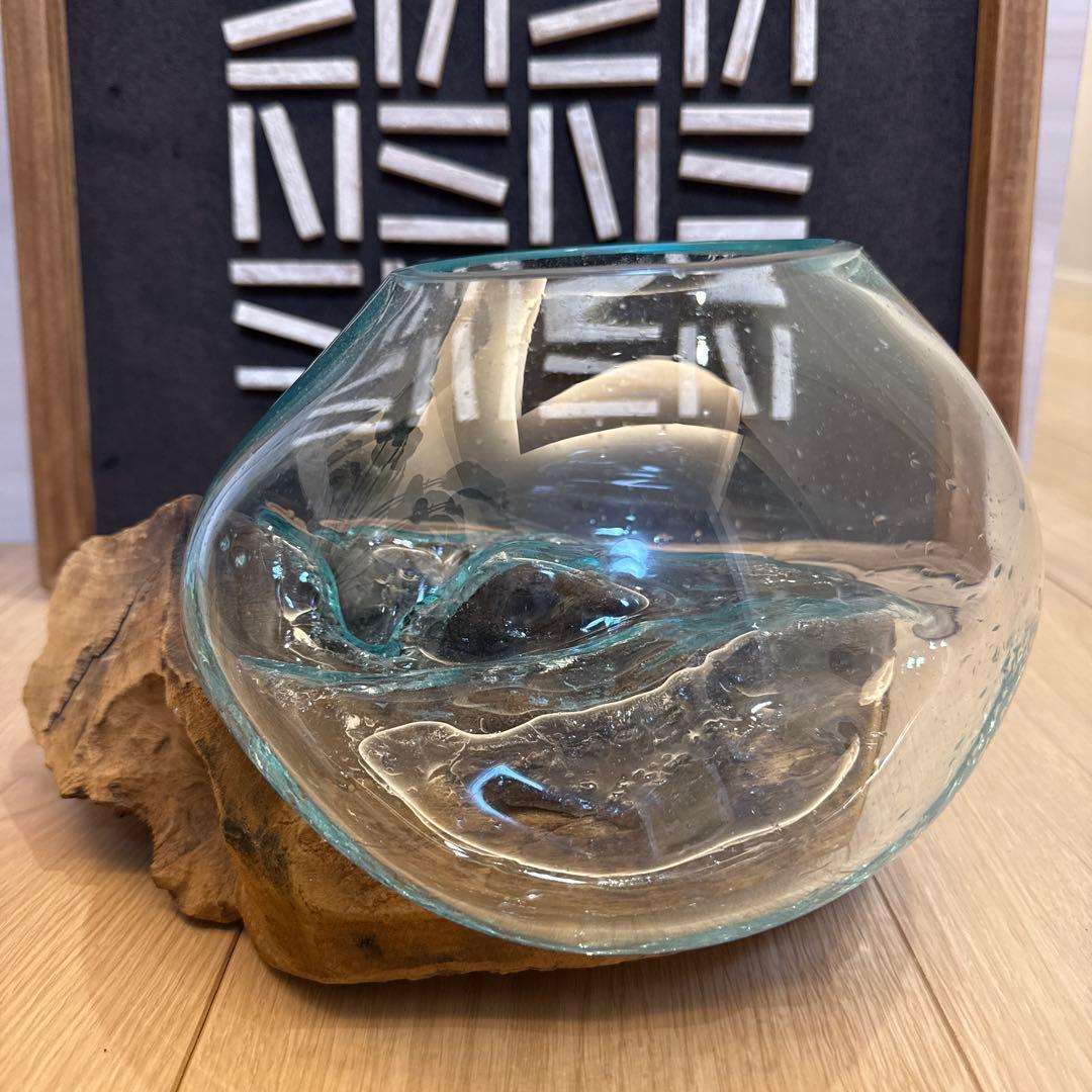 流木ガラスオブジェ