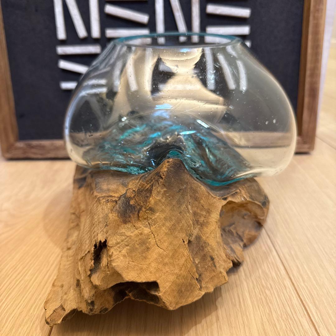 流木ガラスオブジェ