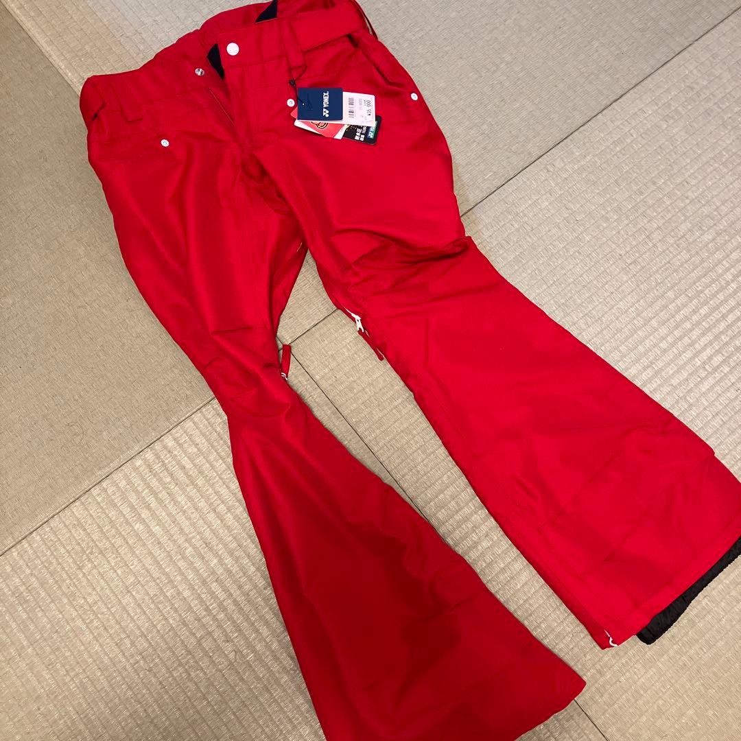 赤色 スノーボードウェア 女性用 パンツ