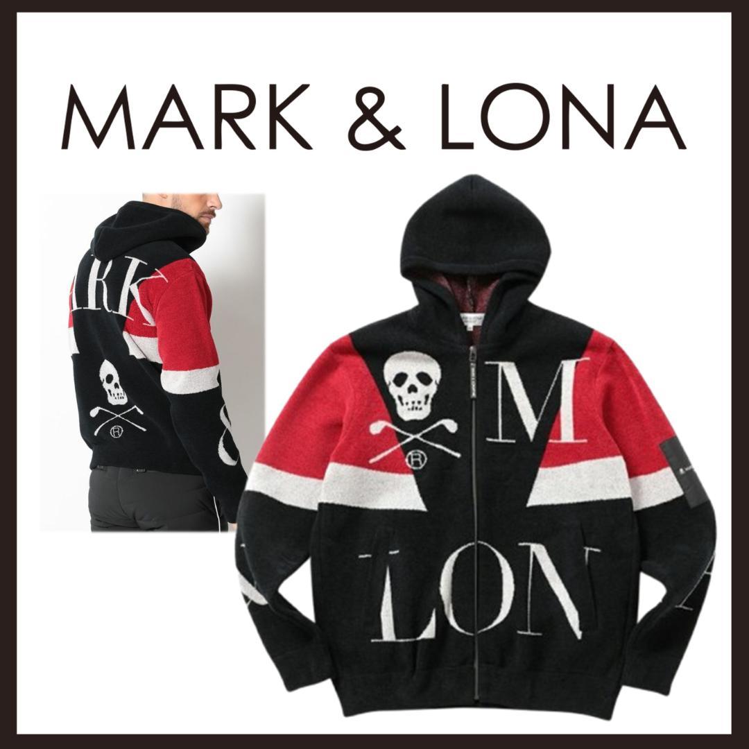 ○★訳有り新品未使用　MARK&LONA　ブランドロゴニットパーカー　50　黒