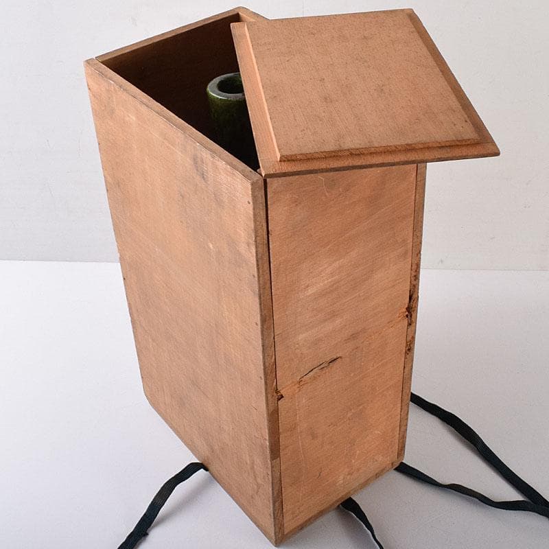 beach　刻花文　扁壷　花瓶　高さ約34cm　時代箱　V　R8628H