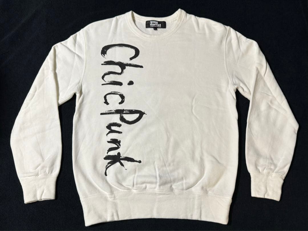 Lサイズ OH-T113 スウェット ブラックマーケット ギャルソン 白 闇市