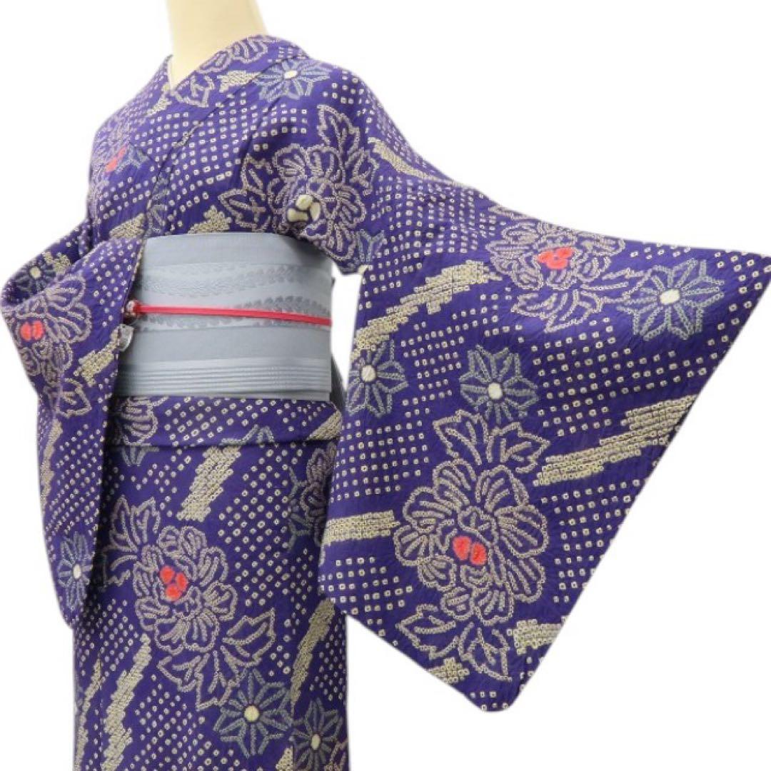 美品 有松鳴海絞り 高級浴衣 着物 A3437