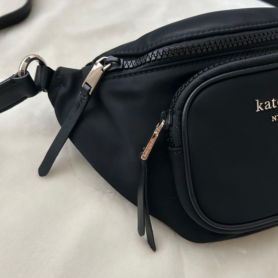 美品 ケイトスペード ボディバッグ ウエストポーチ ナイロン 黒
