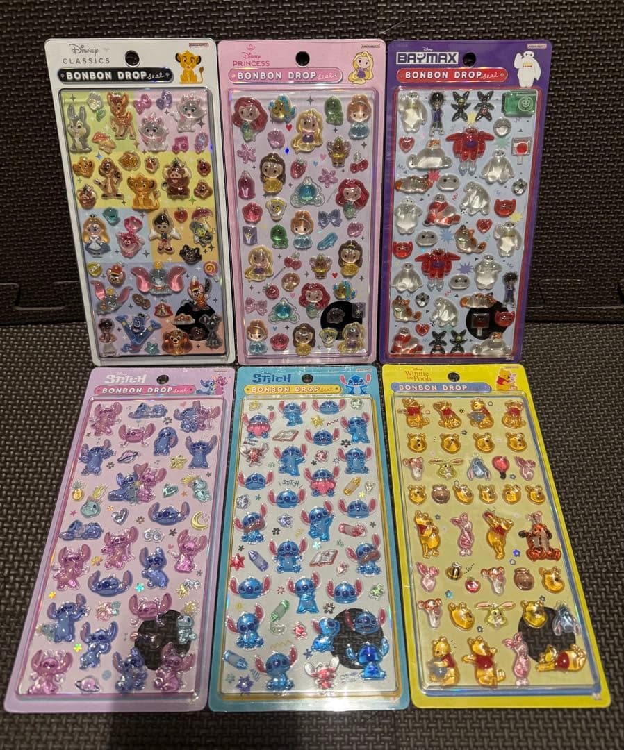正規品 ディズニーボンボンドロップシール6枚セット