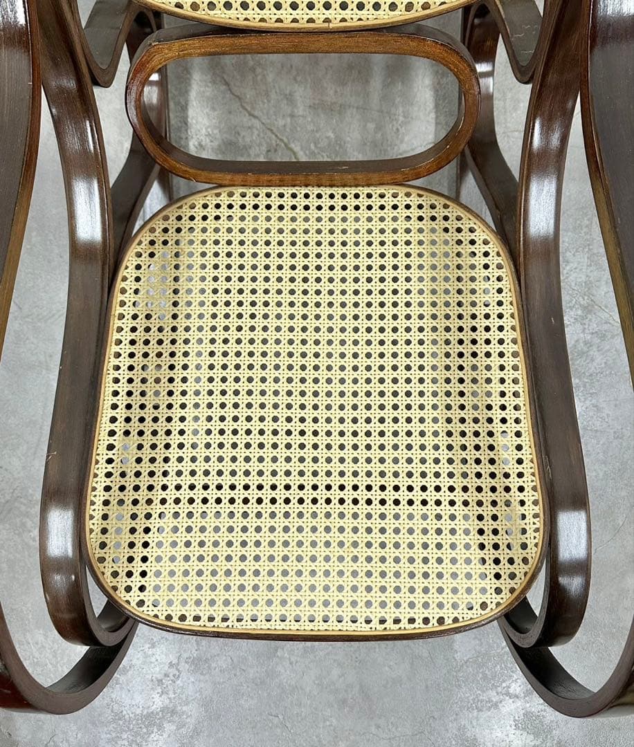 SNT1316 ロッキングチェア アンティーク 籐 昭和レトロ ヴィンテージ家具