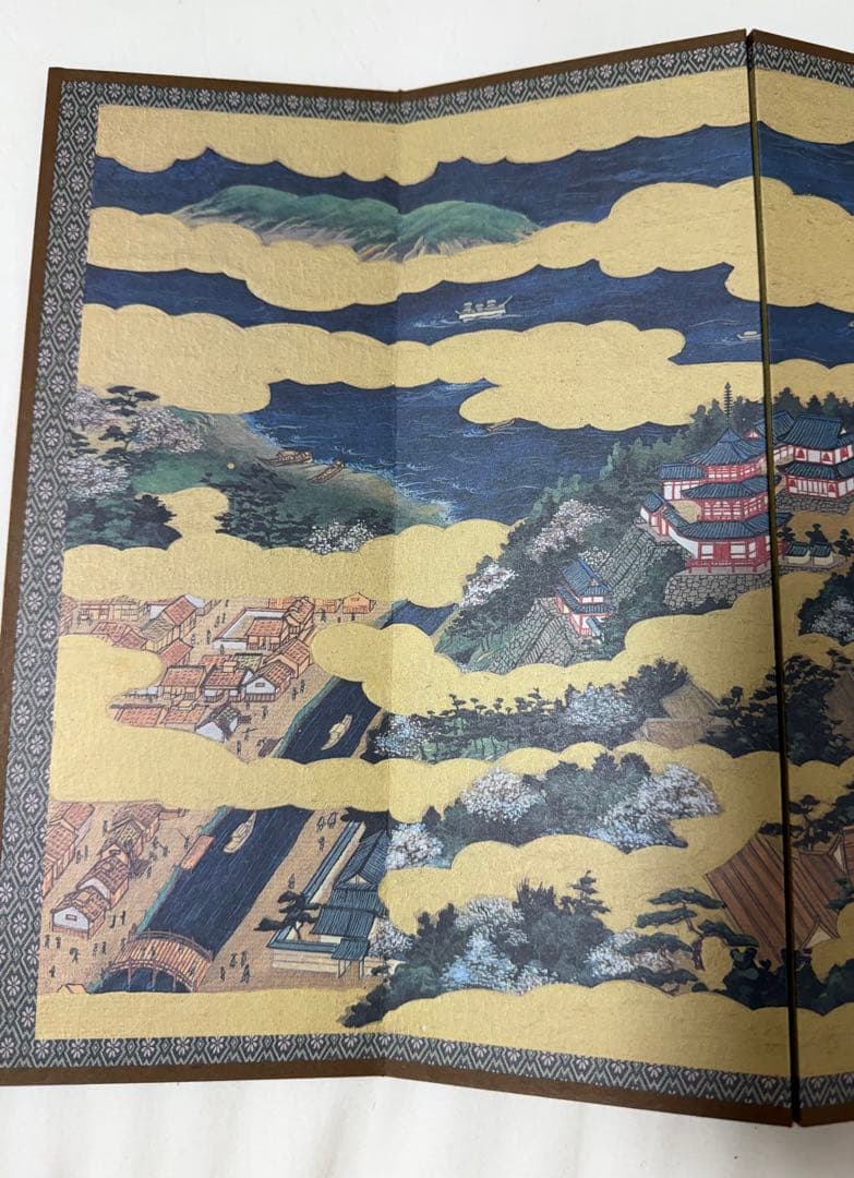 安土 南蛮図屏風 2個セット｜説明書・新聞切り抜き付｜記念複製屏風