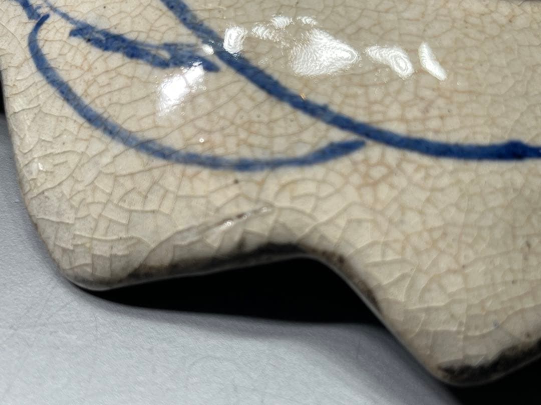 時代　京焼　乾山銘(乾山写し) 変形皿　四枚　茶懐石