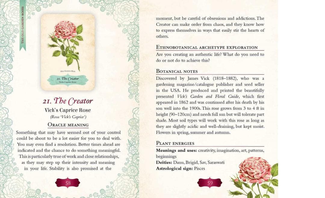 【正規品オラクルカード】エレガントローズ色✨美しいヴィンテージイラスト薔薇デッキ